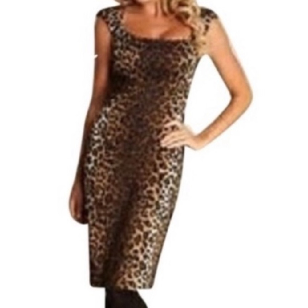 Jessica Simpson Leopard Sheath Dress Size 2